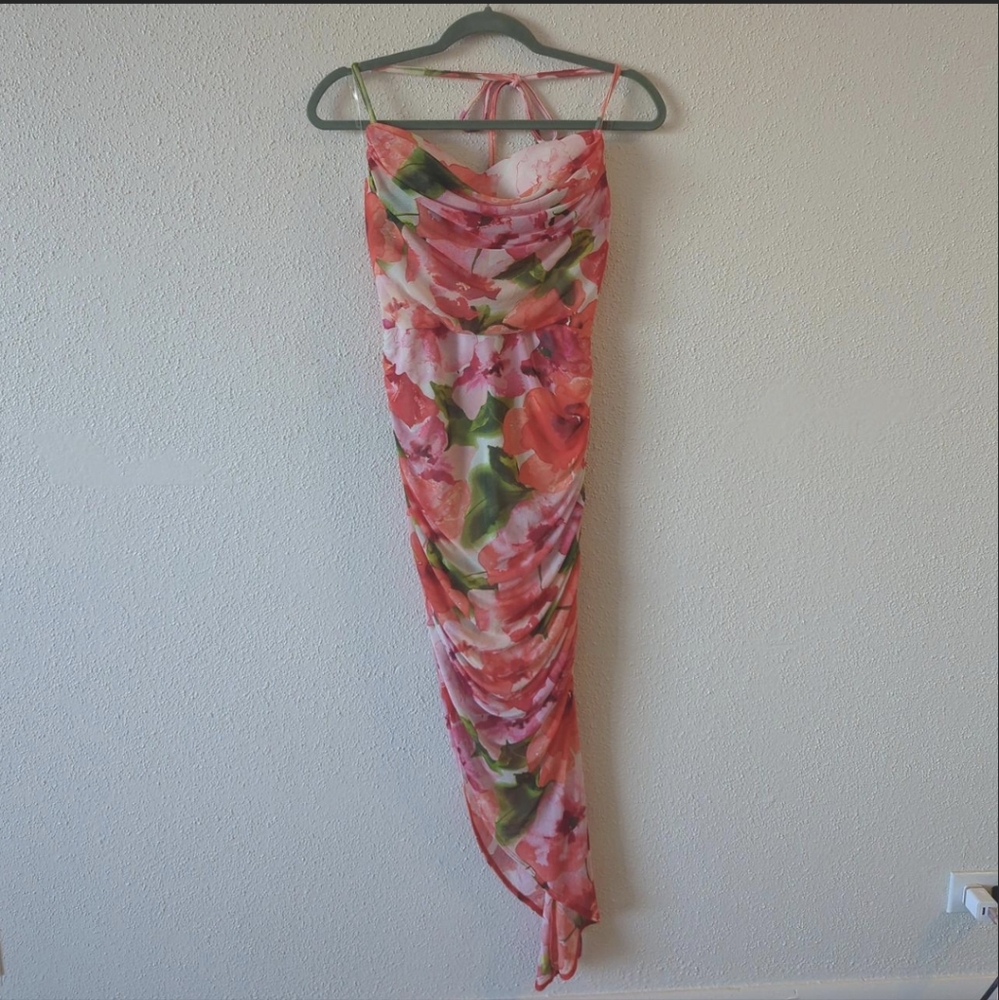 Fashion Nova Liv Floral mesh maxi dress size large